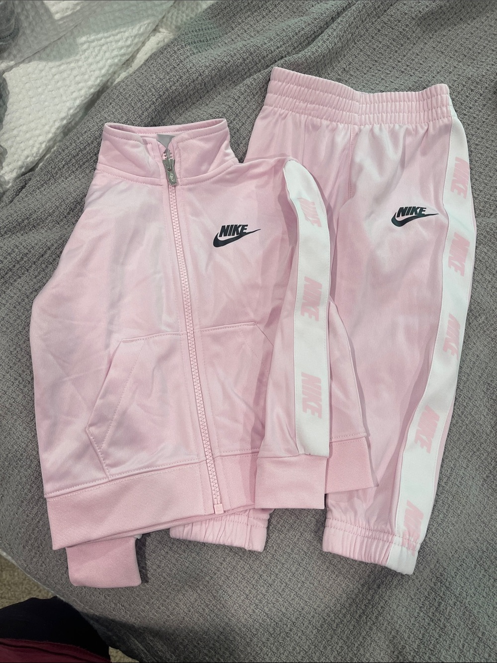 Nike Kids Pink and White Jogger Set